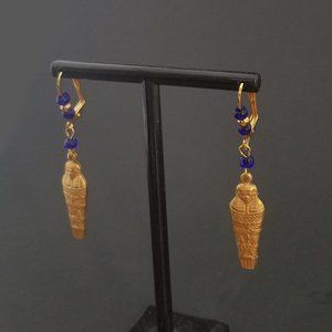 Egyptian Revival SARCOPHAGUS EARRINGS Vintage